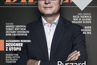 Okładka miesięcznika BIZNES.meble.pl - wydanie wrzesień 2015. Na okładce: Ryszard Rychlik, prezes Zarządu firmy Profim