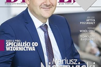 Okładka miesięcznika BIZNES.meble.pl - wydanie październik 2016. Na okładce: Mariusz Nierzwicki, prezes Zarządu Zakładu Produkcji Mebli Feniks. Fot. Tomasz Markowski.