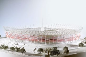 Stadion Narodowy w Warszawie. Wizualizacja gotowego obiektu na Euro 2012.