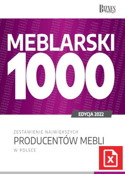 Okładka raportu Meblarski 1000 - zestawienie największych producentów mebli w Polsce edycja 2022 - wersja rozszerzona