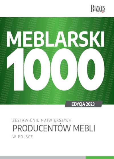 Okładka raportu Meblarski 1000 - zestawienie największych producentów mebli w Polsce edycja 2023 - wersja podstawowa